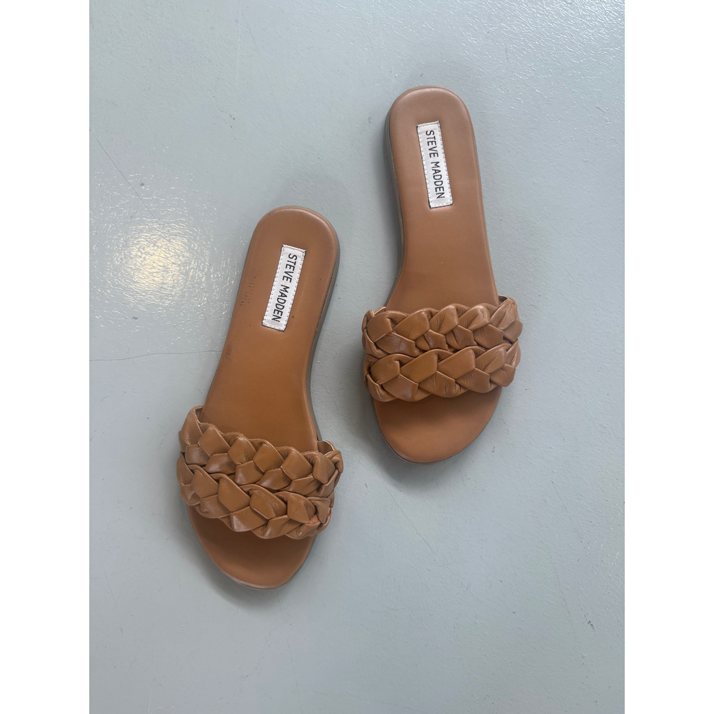 Steve Madden Braided Leather Brown Sandal size 8 - Picture 2 of 6